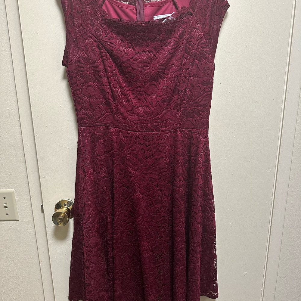 Burgundy lace dress